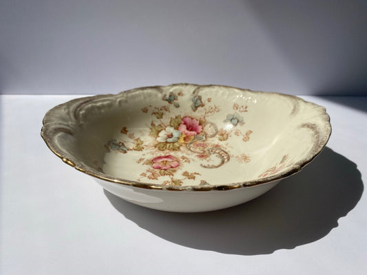 Antique Bowl - S F & Co. Elm Bowl with Handles